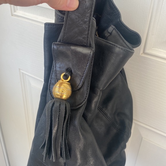 VINTAGE ROBINSON'S leather Bucket drawstring bag - Picture 4 of 10